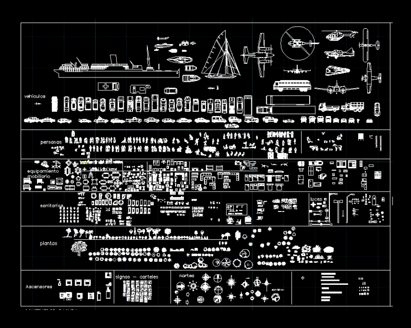 Mega Blocks DWG Section for AutoCAD