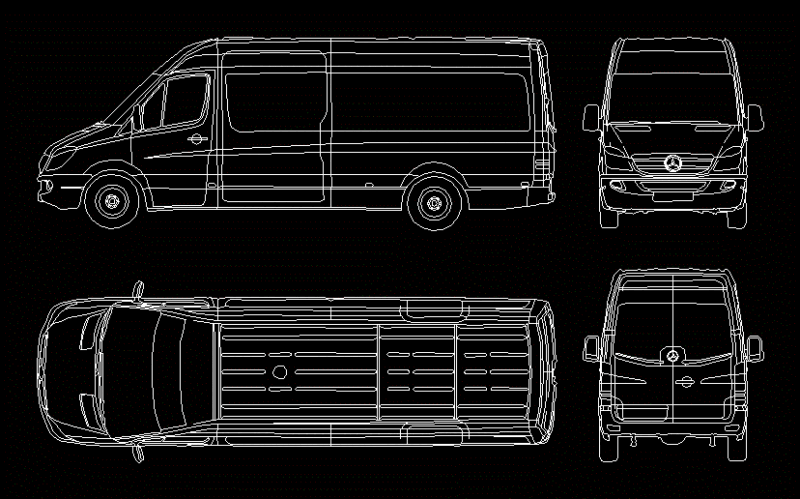 Mercedes-Benz Sprinter 2D DWG Plan for AutoCAD