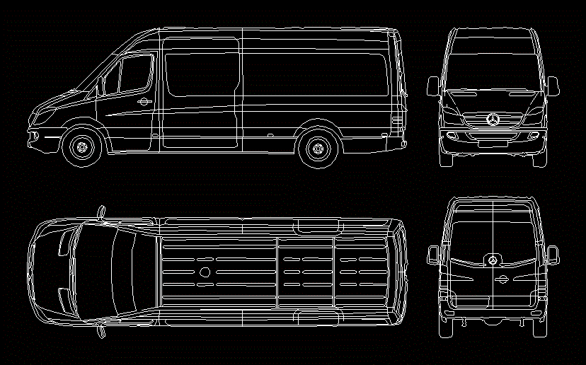 MercedesBenz Sprinter 2D DWG Plan for AutoCAD • Designs CAD