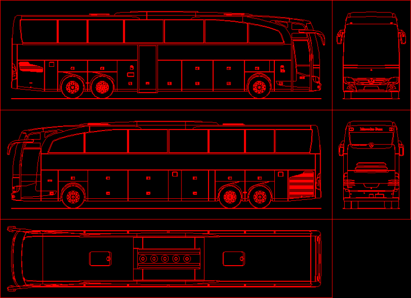 Mercedes Benz Travego T17 DWG Plan for AutoCAD