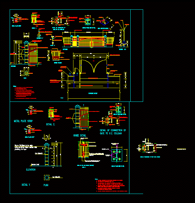 Metal Gate DWG Section for AutoCAD • Designs CAD