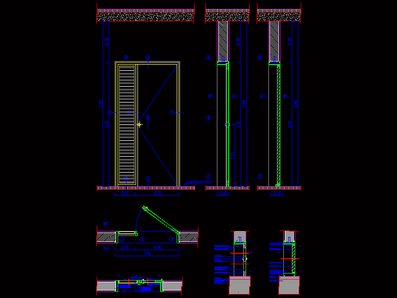 Metalic Right-Hand Reverse Door - Details DWG Detail for AutoCAD ...