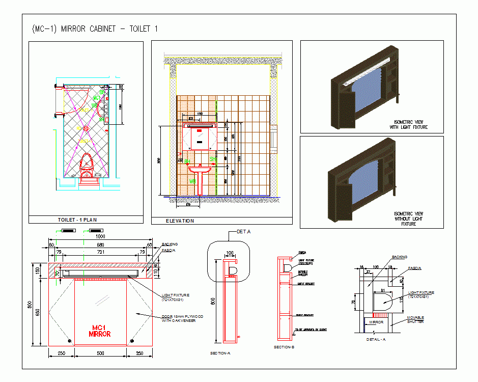 Mirror Cabinet DWG Detail For AutoCAD • Designs CAD, 42% OFF