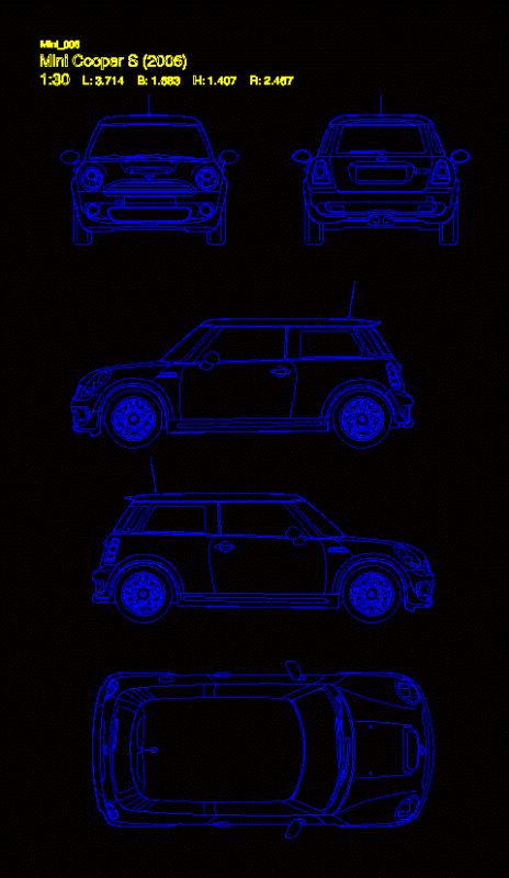 Model 2006 Mini Cooper DWG Model for AutoCAD