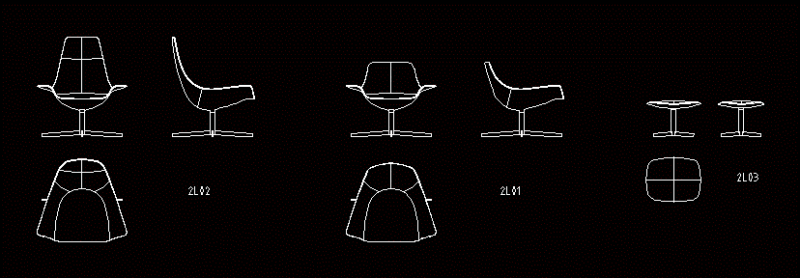 Modern Office Chairs DWG Block for AutoCAD