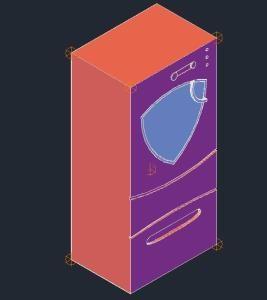 Modern Washing Machine 15 DWG Block for AutoCAD
