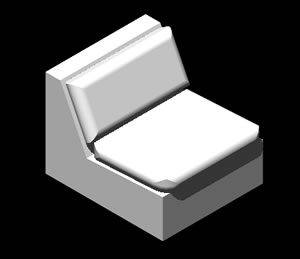 Single Futon Chair 3D DWG Model for AutoCAD