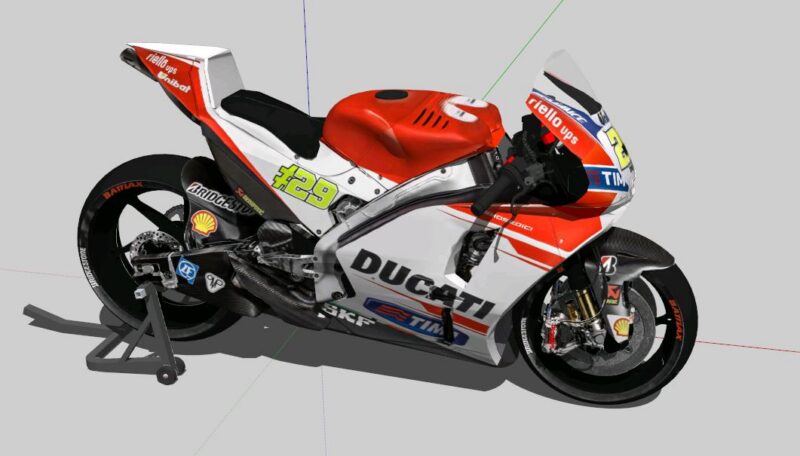 Moto Ducati Lannone 3D SKP Model for SketchUp