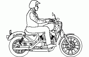 Motorbike Harley Xlh 883 DWG Block for AutoCAD