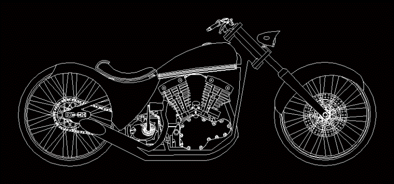 Motorcycle DWG Block for AutoCAD