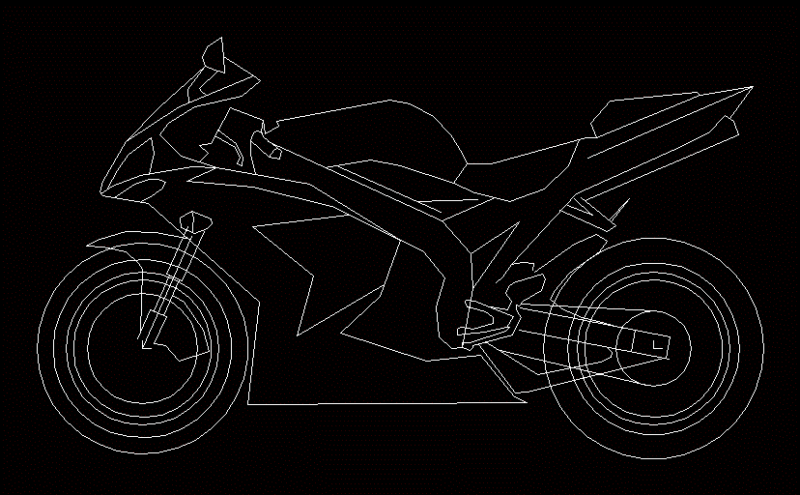 Motorcycle DWG Block for AutoCAD