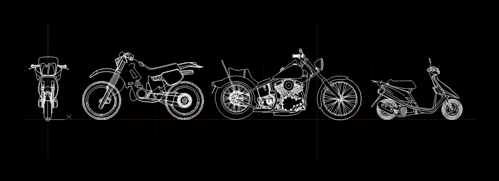 Motorcycles Several DWG Block for AutoCAD