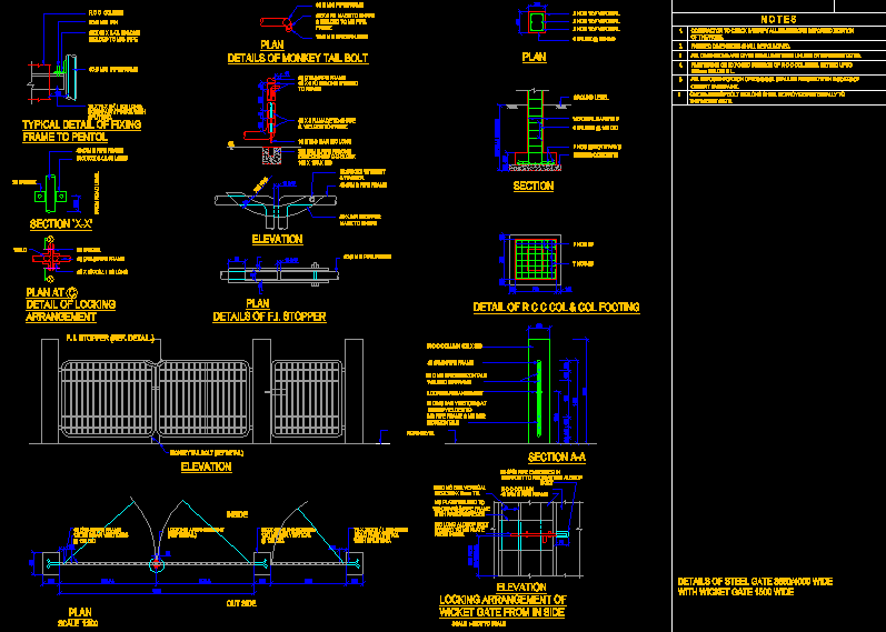 Ms Gate DWG Detail for AutoCAD