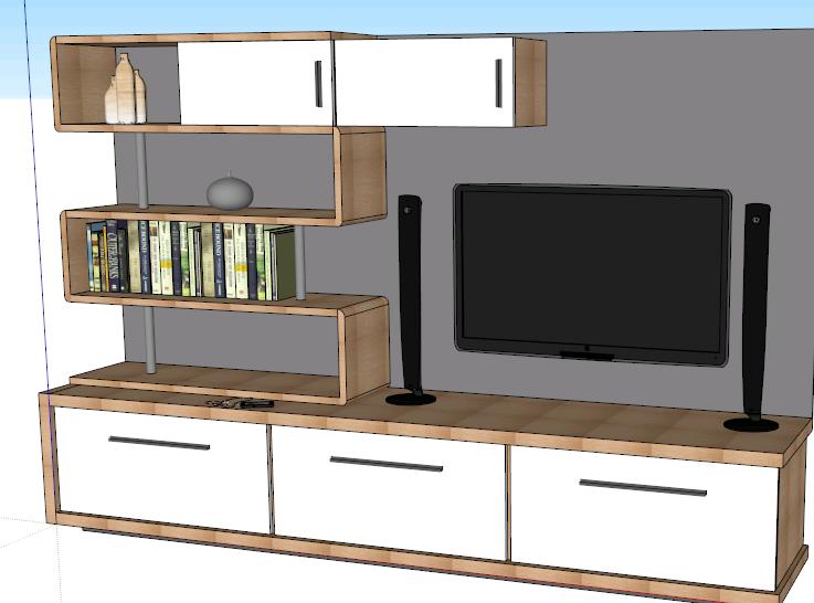 Mueble Para Tv 3D SKP Model for SketchUp • Designs CAD