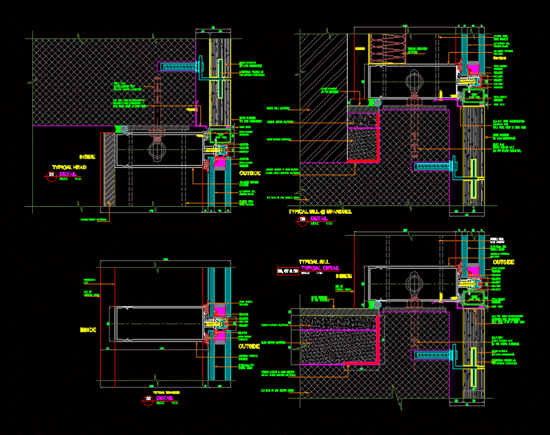 Mullion And Marble Fixation DWG Block for AutoCAD
