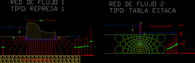 Network Flow – Dam DWG Block for AutoCAD