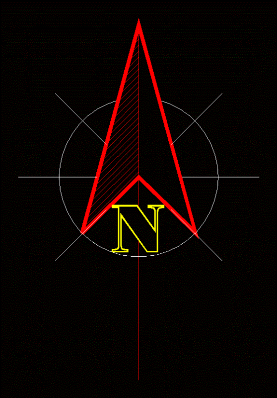 North 2D DWG Block for AutoCAD