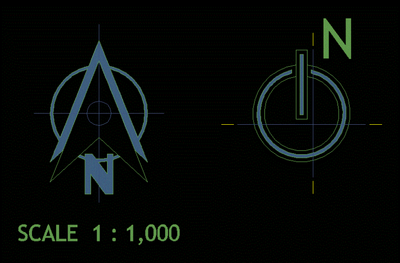 North Symbol DWG Block for AutoCAD