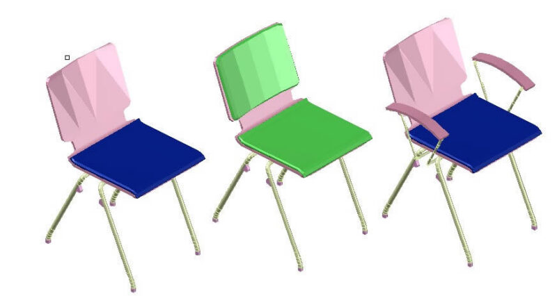 Ns Chairs Axo 3D DWG Model for AutoCAD