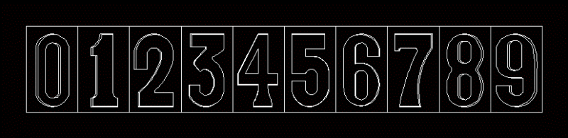 Numbers 2D DWG Block for AutoCAD