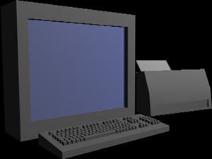 Desktop with Printer 3D DWG Model for AutoCAD