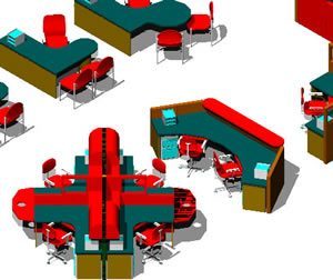 Furnished Office 3D DWG Model for AutoCAD