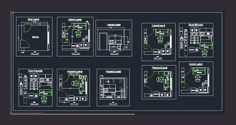 Office Workplace DWG Block for AutoCAD