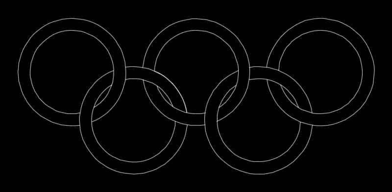 Olympics Logo 2D DWG Block for AutoCAD