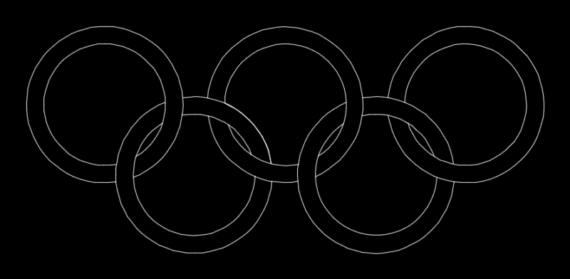 Olympics Logo 2D DWG Block for AutoCAD