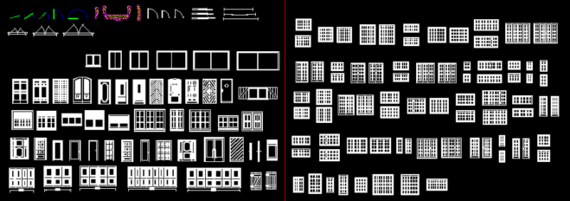 Openings (Doors And Windows) DWG Block for AutoCAD