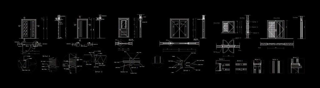 Openings – Doors Windows DWG Plan for AutoCAD