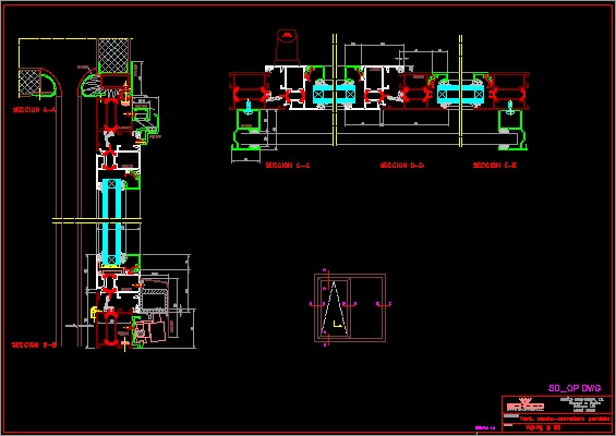 Oscilate / Sliding Window Detail DWG Section for AutoCAD • Designs CAD