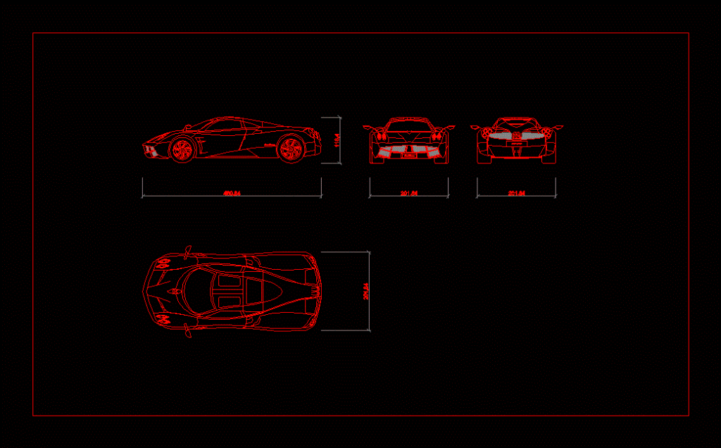 Pagani Huayra DWG Detail for AutoCAD