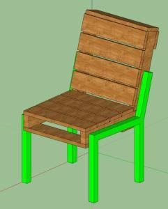 Pallet Chair 3D SKP Model for SketchUp