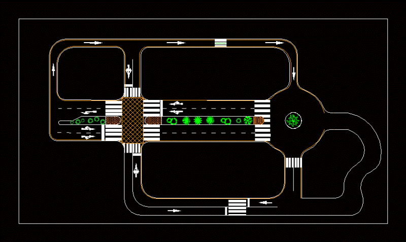 Park Road Safety DWG Block for AutoCAD