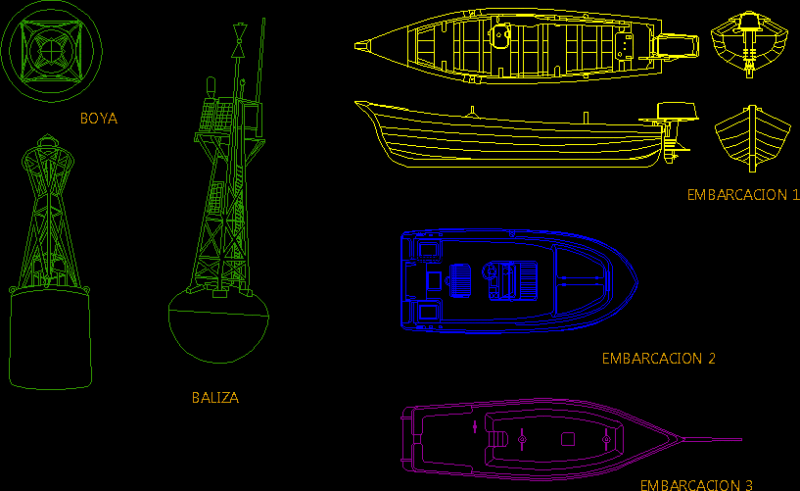 Parts Of A Seaport DWG Block for AutoCAD