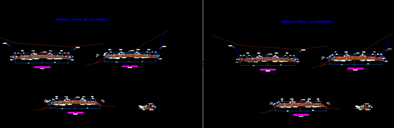 Pavement Specifications, Triangular Section DWG Section for AutoCAD