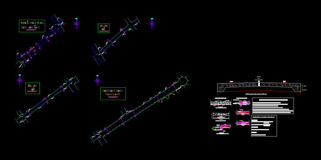 Paving Of Streets DWG Detail for AutoCAD