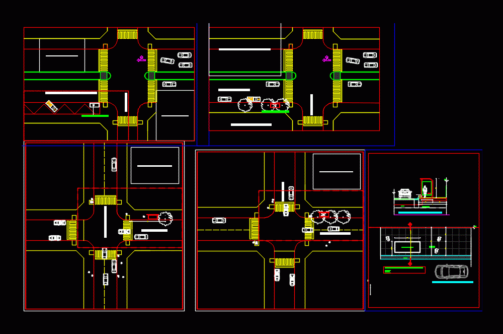 Pedestrian Refuge DWG Detail for AutoCAD • Designs CAD