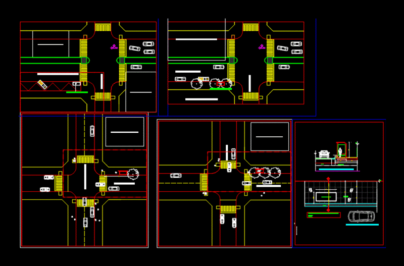 Pedestrian Refuge DWG Detail for AutoCAD