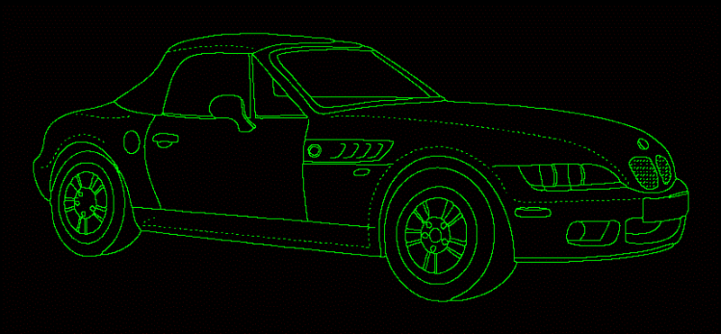 Perspective View Car 2D DWG Block for AutoCAD
