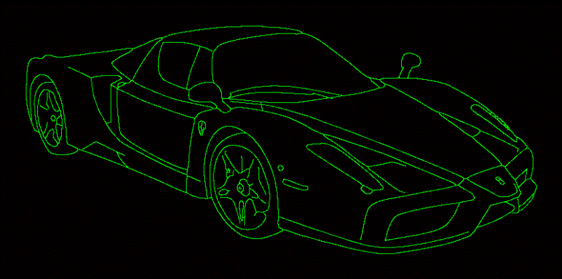 Perspective View Car 2D DWG Block for AutoCAD