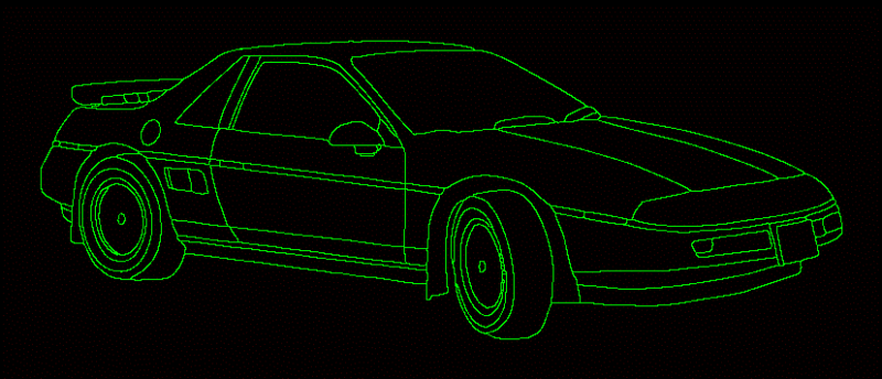 Perspective View Car 2D DWG Block for AutoCAD