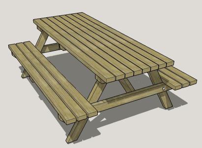 Picnic Table 3D SKP Model for SketchUp • Designs CAD