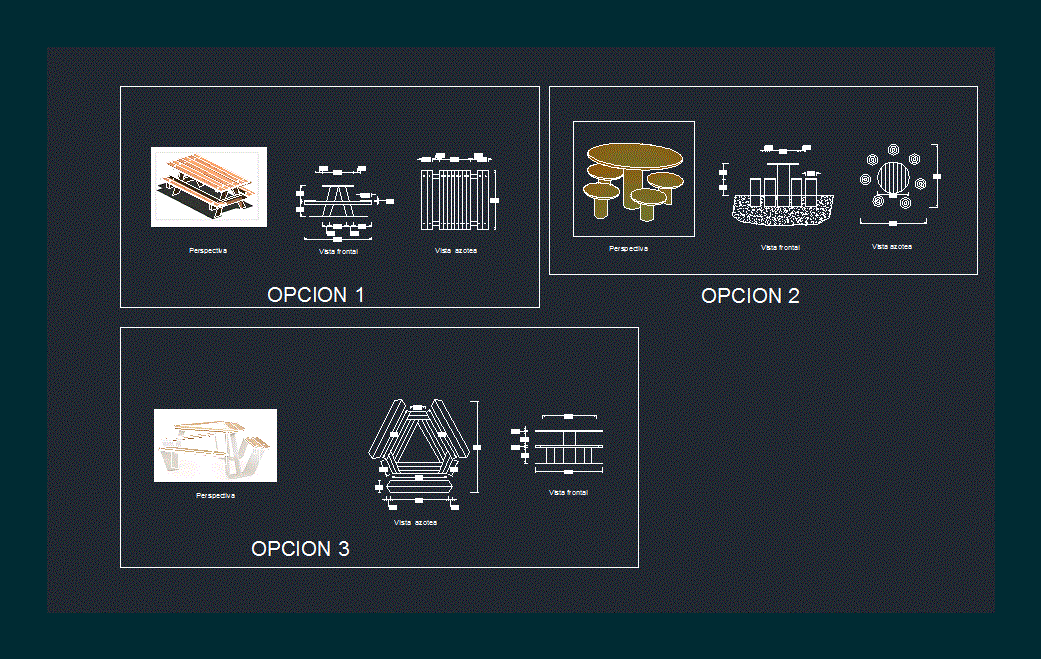 Picnic Tables 2D DWG Block for AutoCAD • Designs CAD