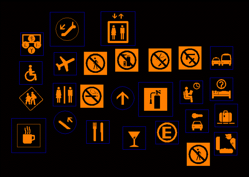 Pictogrmas Signs DWG Block for AutoCAD
