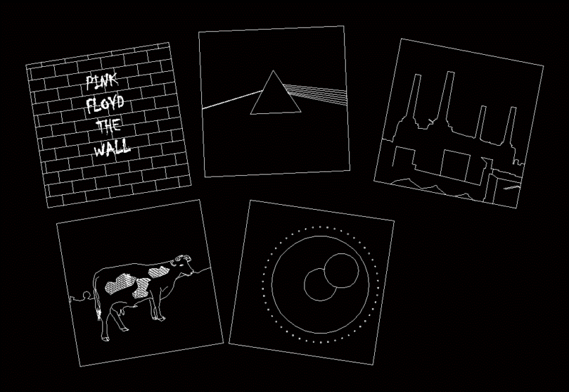Pink Floyd Albums 2D DWG Block for AutoCAD