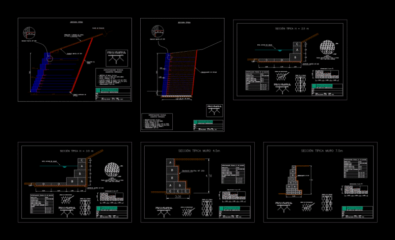 Plano Gaviones DWG Detail for AutoCAD