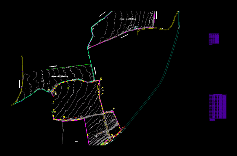 Topographic Plan with Geodesic Reference Points and Contour Lines