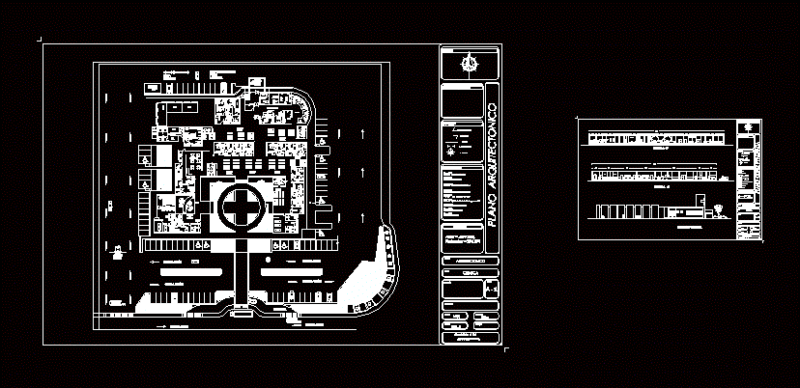 Plant Cortes And Facade Clinical DWG Block for AutoCAD